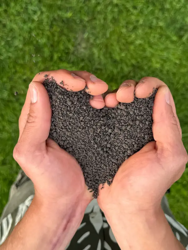 hands with soil